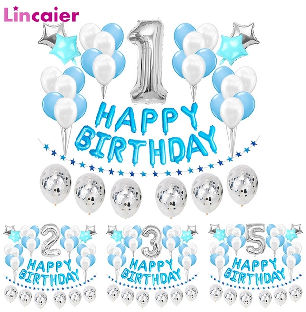 37 sztuk srebrnych balonów z cyfrą 1-9 dla chłopców na pierwsze urodziny - książę 18 30 - Wianko - 1