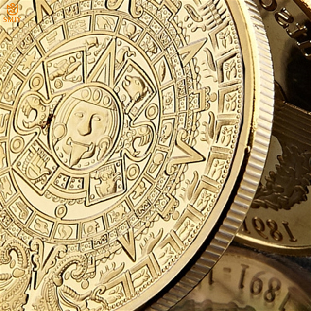 Meksykańska starożytna kultura - majowie - kalendarz proroctwo - pozłacane pamiątkowe monety - luksusowe pudełko wyświetlacz - Wianko - 37