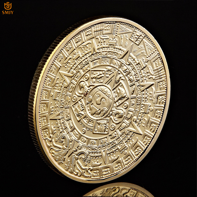 Meksykańska starożytna kultura - majowie - kalendarz proroctwo - pozłacane pamiątkowe monety - luksusowe pudełko wyświetlacz - Wianko - 35