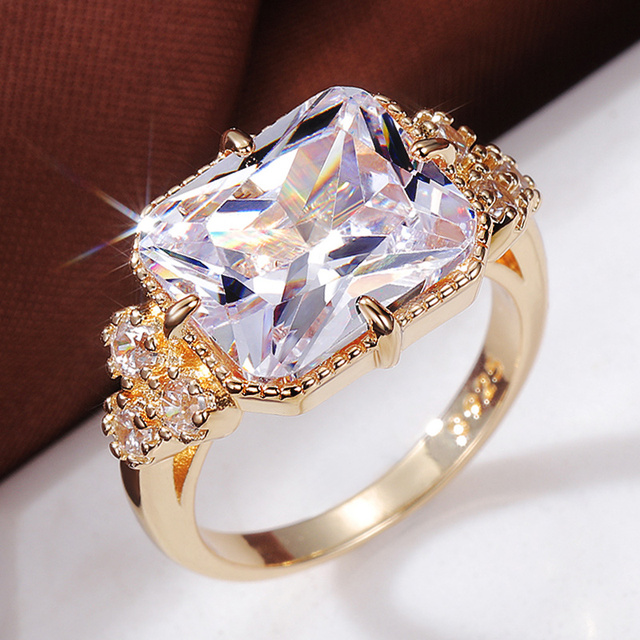 Proste i eleganckie złote obrączki ślubne Huitan dla nowożeńców - olśniewająca biżuteria o wysokiej jakości - Wianko - 4