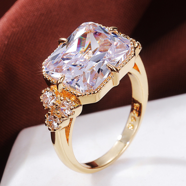 Proste i eleganckie złote obrączki ślubne Huitan dla nowożeńców - olśniewająca biżuteria o wysokiej jakości - Wianko - 5