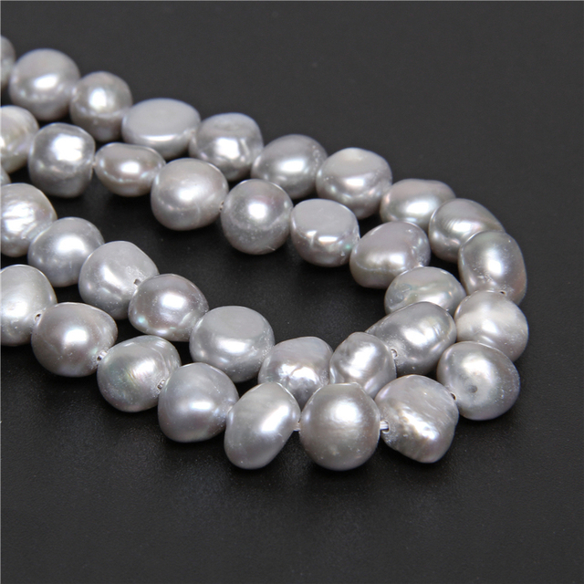 Bryłki ziemniaczane - luzem, perły naturalne, barokowe koraliki, słodkowodne perły do tworzenia biżuterii - 14-calowy sznurek - Wianko - 39