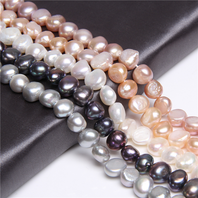 Bryłki ziemniaczane - luzem, perły naturalne, barokowe koraliki, słodkowodne perły do tworzenia biżuterii - 14-calowy sznurek - Wianko - 44