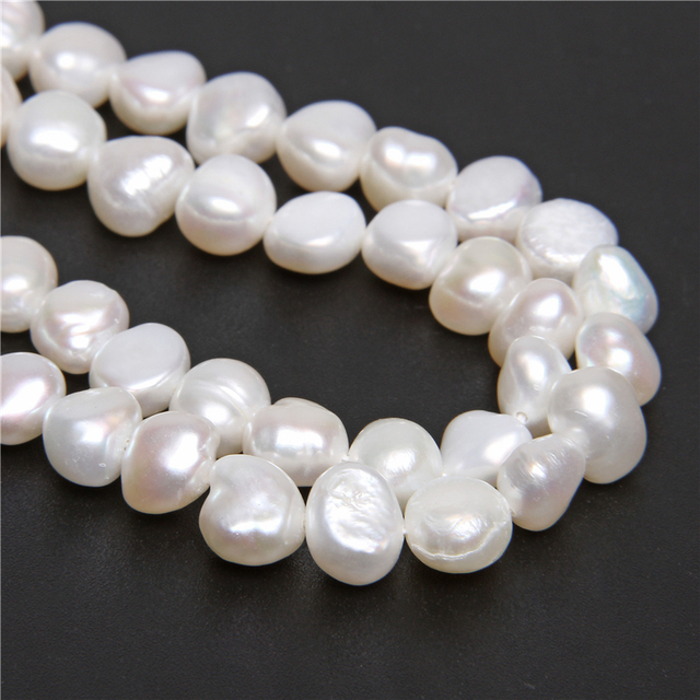 Bryłki ziemniaczane - luzem, perły naturalne, barokowe koraliki, słodkowodne perły do tworzenia biżuterii - 14-calowy sznurek - Wianko - 14