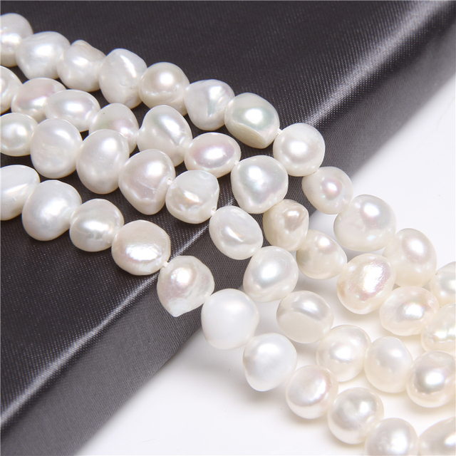 Bryłki ziemniaczane - luzem, perły naturalne, barokowe koraliki, słodkowodne perły do tworzenia biżuterii - 14-calowy sznurek - Wianko - 17