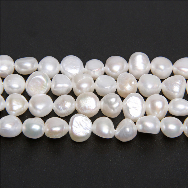 Bryłki ziemniaczane - luzem, perły naturalne, barokowe koraliki, słodkowodne perły do tworzenia biżuterii - 14-calowy sznurek - Wianko - 13
