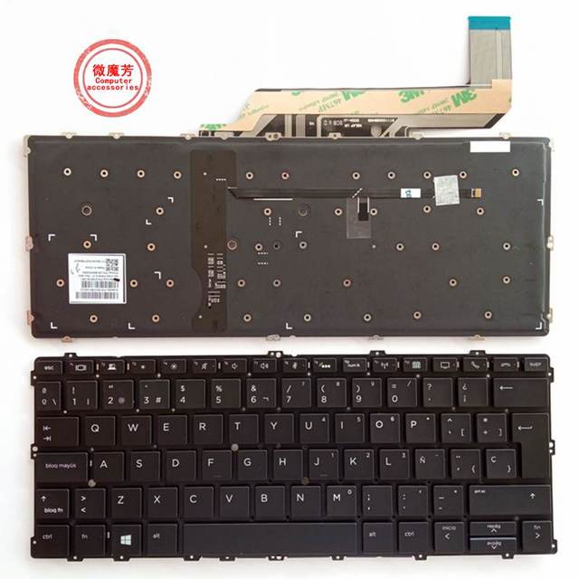 Nowa podświetlana klawiatura do laptopa HP EliteBook X360 1030 G2, zamienne klawiatury - Hiszpania SP - Wianko - 1