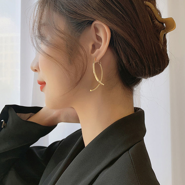 Kolczyki wiszące - Koreański styl, stal nierdzewna, długie, prosta moda - Wianko - 7