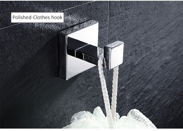 Zestaw akcesoriów łazienkowych ze stali nierdzewnej - czarny, 4-sztuki (uchwyt na papier toaletowy, wieszak na ręczniki, ręcznik pierścień, wieszak ścienny) - Wianko - 14