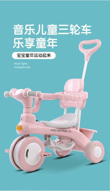 Trójkołowy wózek spacerowy dziecięcy dla dzieci 1-3 lat z pedałami - Wianko - 6