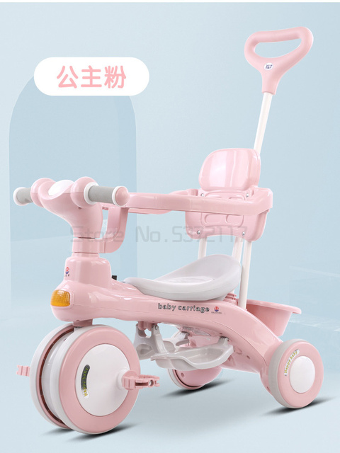 Trójkołowy wózek spacerowy dziecięcy dla dzieci 1-3 lat z pedałami - Wianko - 3