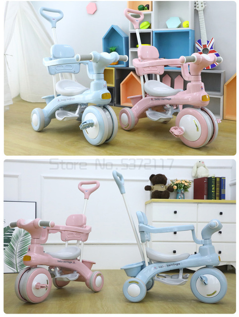 Trójkołowy wózek spacerowy dziecięcy dla dzieci 1-3 lat z pedałami - Wianko - 19