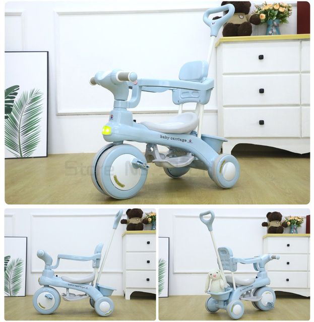 Trójkołowy wózek spacerowy dziecięcy dla dzieci 1-3 lat z pedałami - Wianko - 18