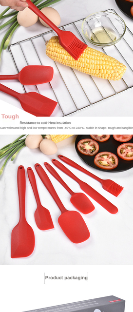 Zestaw 6 sztuk Food Grade silikonowych szpatułek do pieczenia i DIY sałatek - Wianko - 6