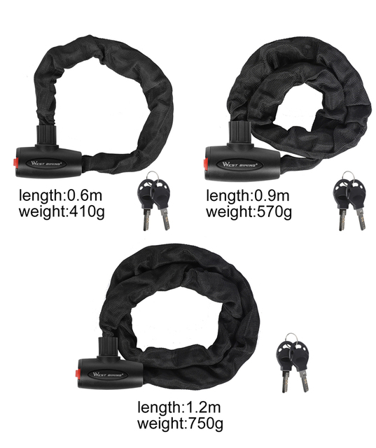 Uniwersalna Blokada Rowerowa WEST BIKING z 2 kluczami - Bezpieczne Zabezpieczenie przed Kradzieżą Roweru Szosowego i MTB - Akcesorium Rowerowe - Wianko - 8