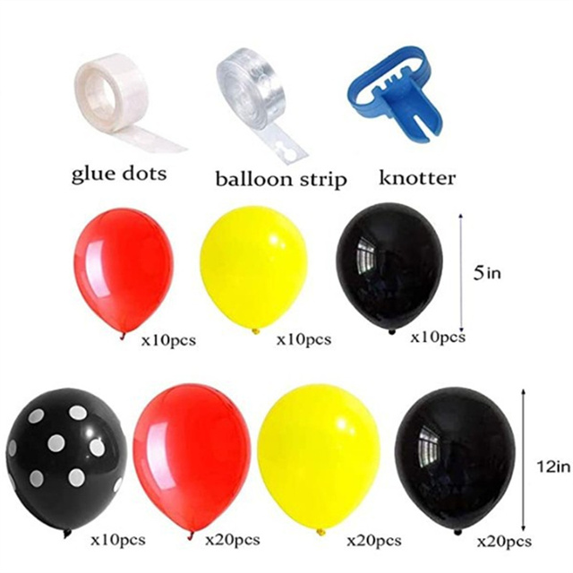 Zestaw samochód wyścigowy z balonami, balony samochód wyścigowy 18, 10 foliowe kulki, czerwony, żółty, czarny - Balony i akcesoria - Wianko - 9