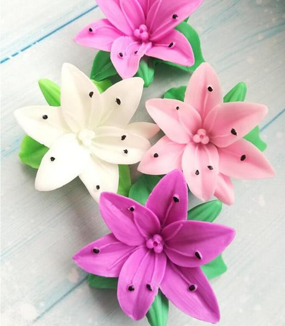 Forma silikonowa do ciasta Lily 3D + ślubne zdobienia kwiatowe + aromatyczne formy do mydeł i świec - Wianko - 4