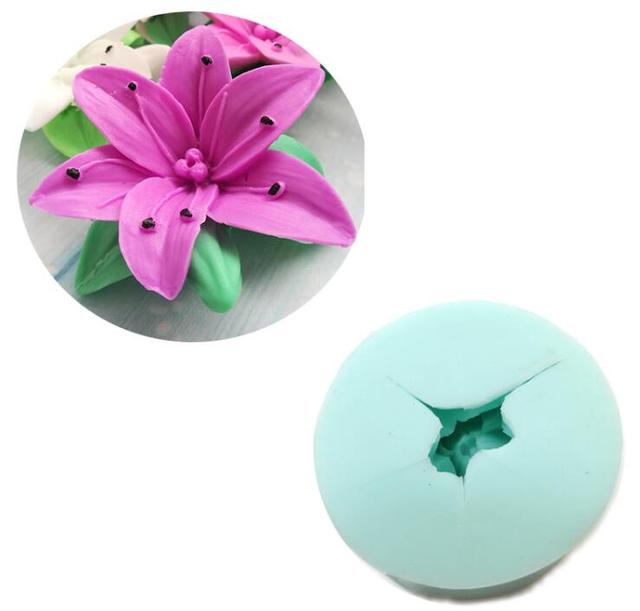 Forma silikonowa do ciasta Lily 3D + ślubne zdobienia kwiatowe + aromatyczne formy do mydeł i świec - Wianko - 10