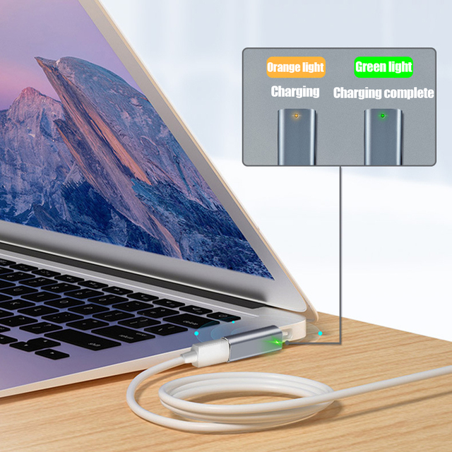 Adapter magnetyczny USB C typ C do Magsafe 2 złącza PD - szybkie ładowanie do MacBook Air/Pro z lampką kontrolną - Wianko - 9