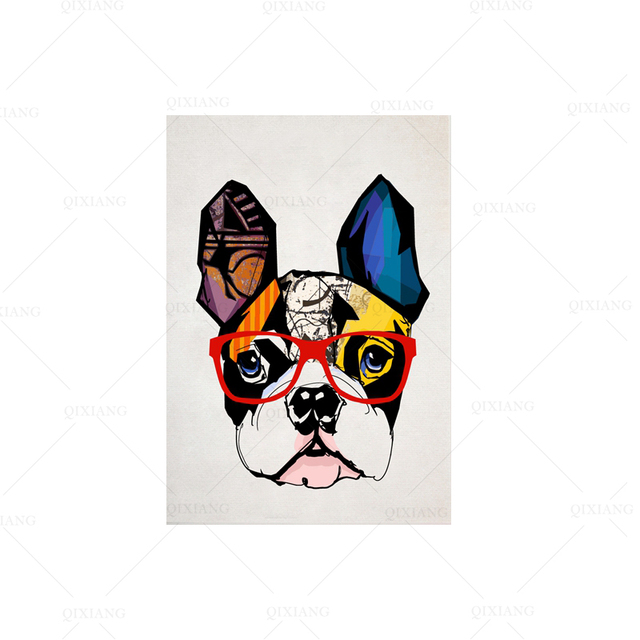 Plakat artystyczny - śmieszne, kolorowe, abstrakcyjne głowy psa do dekoracji domu - obraz na płótnie drukowany do salonu i sypialni - Wianko - 6