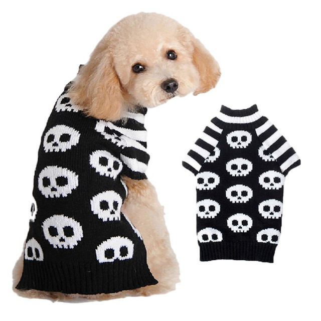 Halloweenowy sweter szkieletowy dla psa i kota - stroje dla małych, średnich i dużych zwierząt - Wianko - 24