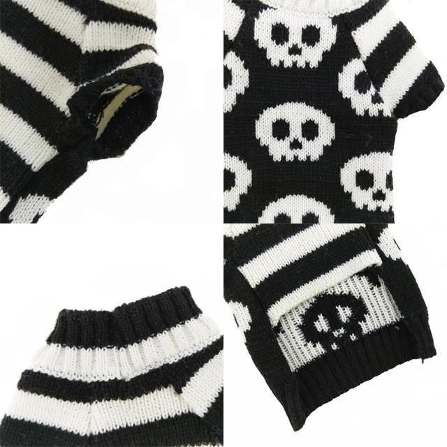 Halloweenowy sweter szkieletowy dla psa i kota - stroje dla małych, średnich i dużych zwierząt - Wianko - 17
