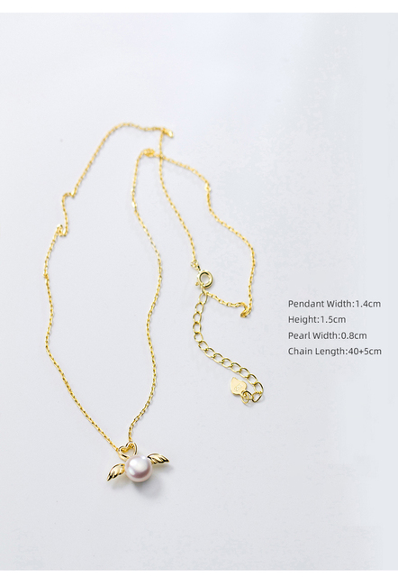Naszyjnik z perłą i wisiorkiem anioła Colusiwei 925 Sterling Silver z wytłoczonym sercem - biżuteria dla kobiet - Wianko - 8