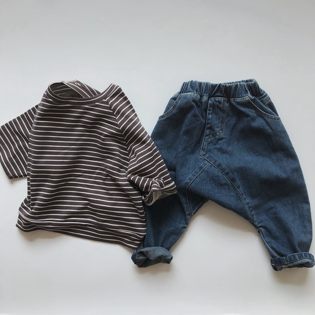 Spodnie dziecięce lato 2021 w stylu Retro - duże rozmiary dla chłopców i dziewcząt, koreańska wersja z wysokim stanem - Wianko - 7