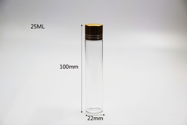 200 sztuk szklanych butelek o wymiarach 22x100 mm i pojemności 25 ml z przykręcanymi złotymi pokrywami - idealne na prezent ślubny, na przechowywanie przypraw i innych płynnych substancji - Wianko - 2