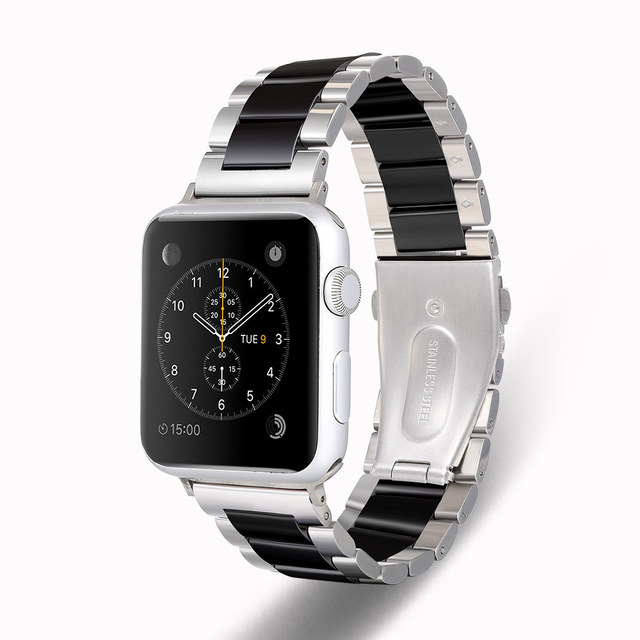 Pasek ceramiczny ze stali nierdzewnej do Apple Watch 40mm/38mm/44mm/42mm, nadaje się do serii iwatch 6 5/4/3/2/1 - Wianko - 6