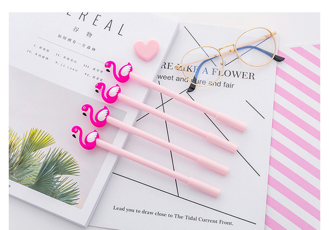 Kreatywny długopis żelowy - Flamingo, neutralny, mały łabędź, silikonowy, serce, młoda dziewczyna, uczeń - Wianko - 14