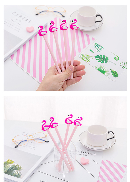 Kreatywny długopis żelowy - Flamingo, neutralny, mały łabędź, silikonowy, serce, młoda dziewczyna, uczeń - Wianko - 20