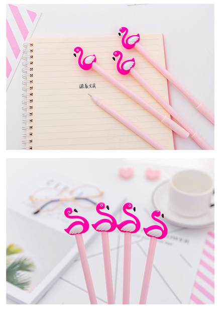 Kreatywny długopis żelowy - Flamingo, neutralny, mały łabędź, silikonowy, serce, młoda dziewczyna, uczeń - Wianko - 22
