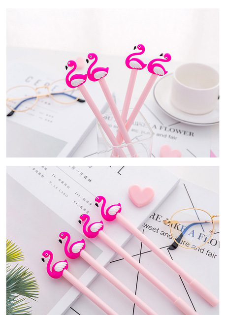 Kreatywny długopis żelowy - Flamingo, neutralny, mały łabędź, silikonowy, serce, młoda dziewczyna, uczeń - Wianko - 18
