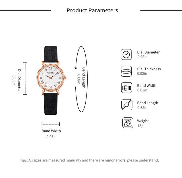 Gaiety 2021 - Zegarek damski ze skórzanym paskiem luksusowej marki Reloj, zestaw z bransoletką kwarcową - Wianko - 2
