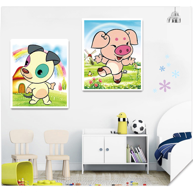 Diamentowy obraz dla dzieci, 12-zodiakowy zestaw ramek, motyw tygrysa i królika, dekoracja domu, rękodzieło - Wianko - 6