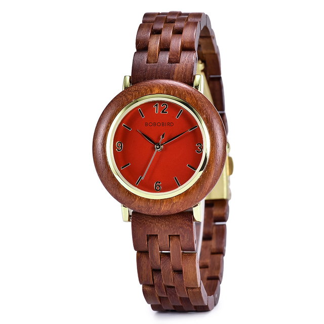 Zegarek damski drewniany BOBO ptak kwarcowy luksusowy w pudełku z personalizacją - Wianko - 19