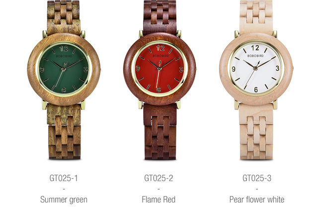Zegarek damski drewniany BOBO ptak kwarcowy luksusowy w pudełku z personalizacją - Wianko - 8
