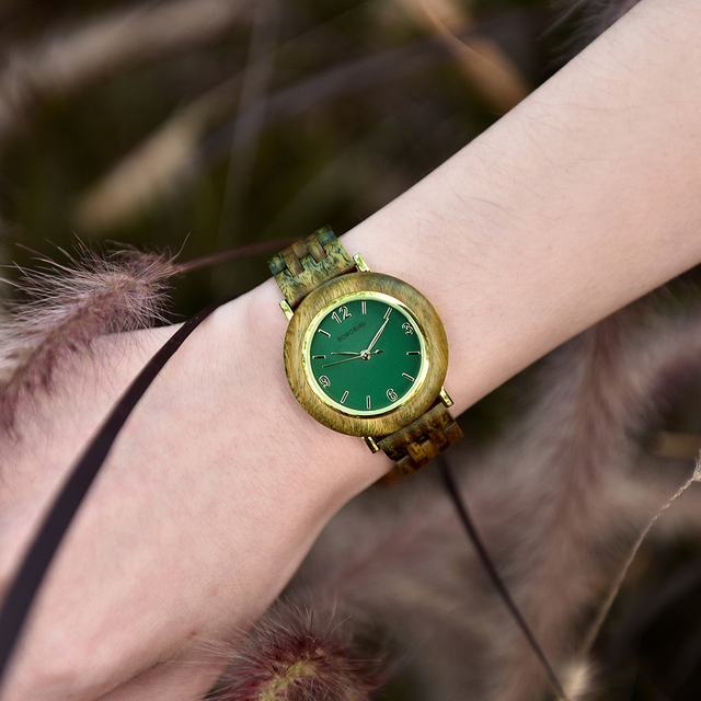 Zegarek damski drewniany BOBO ptak kwarcowy luksusowy w pudełku z personalizacją - Wianko - 15