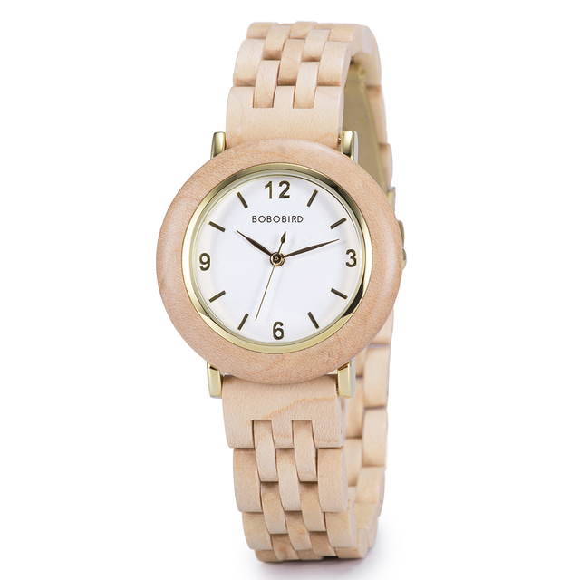 Zegarek damski drewniany BOBO ptak kwarcowy luksusowy w pudełku z personalizacją - Wianko - 20