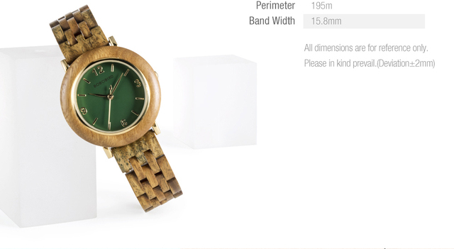 Zegarek damski drewniany BOBO ptak kwarcowy luksusowy w pudełku z personalizacją - Wianko - 10