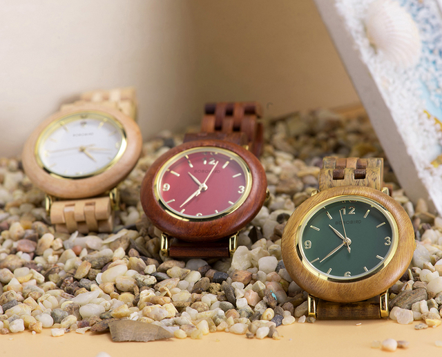 Zegarek damski drewniany BOBO ptak kwarcowy luksusowy w pudełku z personalizacją - Wianko - 16