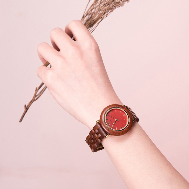 Zegarek damski drewniany BOBO ptak kwarcowy luksusowy w pudełku z personalizacją - Wianko - 14