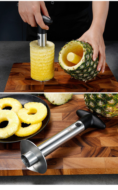 Obierak do ananasów ze stali nierdzewnej - łatwy w użyciu, przecinacz, krajalnica, nóż do owoców - akcesoria kuchenne - Wianko - 15