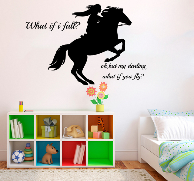 Naklejka ścienna z inspirującym cytatem dla miłośnika jeździectwa - Jumper Hunter, konie, jednorożce - dziewczęcy pokój sypialniany Vinyl - Wianko - 3