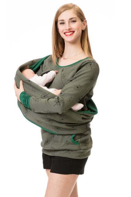 Ciążowa bluza z kapturem i szalik zimowa jesień dla kobiet w ciąży - Wianko - 3