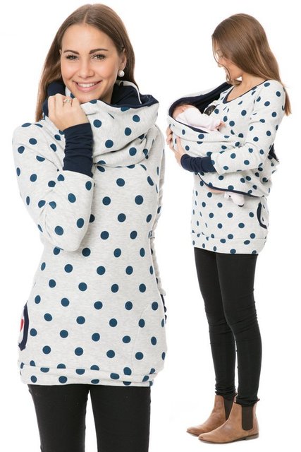 Ciążowa bluza z kapturem i szalik zimowa jesień dla kobiet w ciąży - Wianko - 22