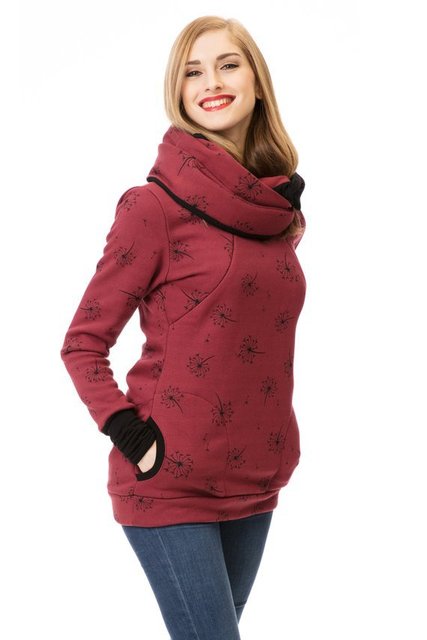 Ciążowa bluza z kapturem i szalik zimowa jesień dla kobiet w ciąży - Wianko - 7