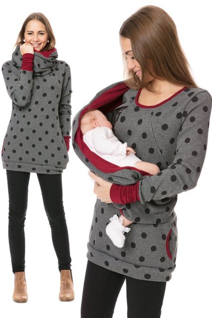 Ciążowa bluza z kapturem i szalik zimowa jesień dla kobiet w ciąży - Wianko - 21