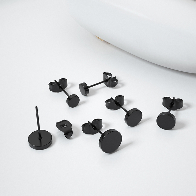 Najlepsze przedmioty - zestaw małych okrągłych kolczyków ze stali nierdzewnej z sztyftem - Wianko - 2